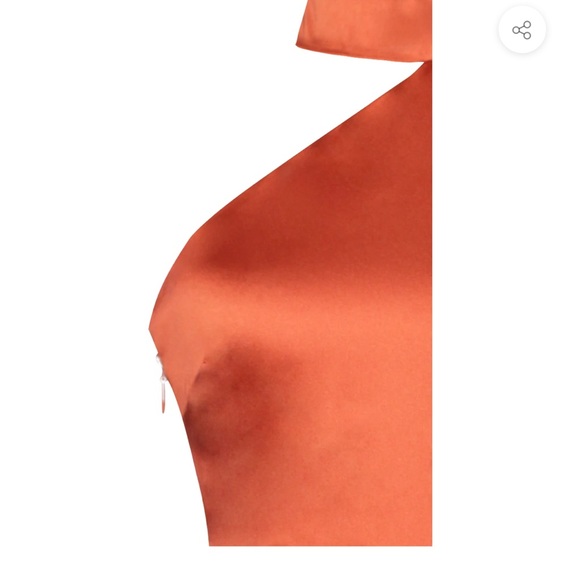 Puff Sleeve One Shoulder Satin Dress - Picture 4 of 16